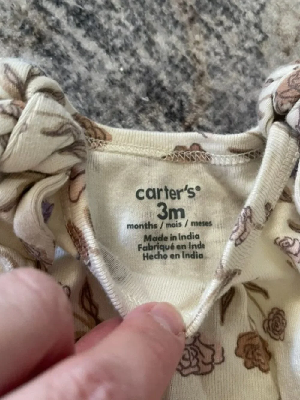 Lot of 3 Carter's Baby Girl 0-3 Month Romper Pink Orange Floral Flowers EUC